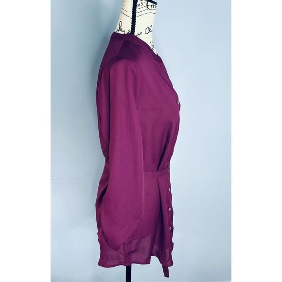 Papermoon Women's Size Medium Purple Button Down Tunic Dress Knee Length NWT - Picture 2 of 9